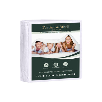 Premium Waterproof Five - Sided Mattress Cover