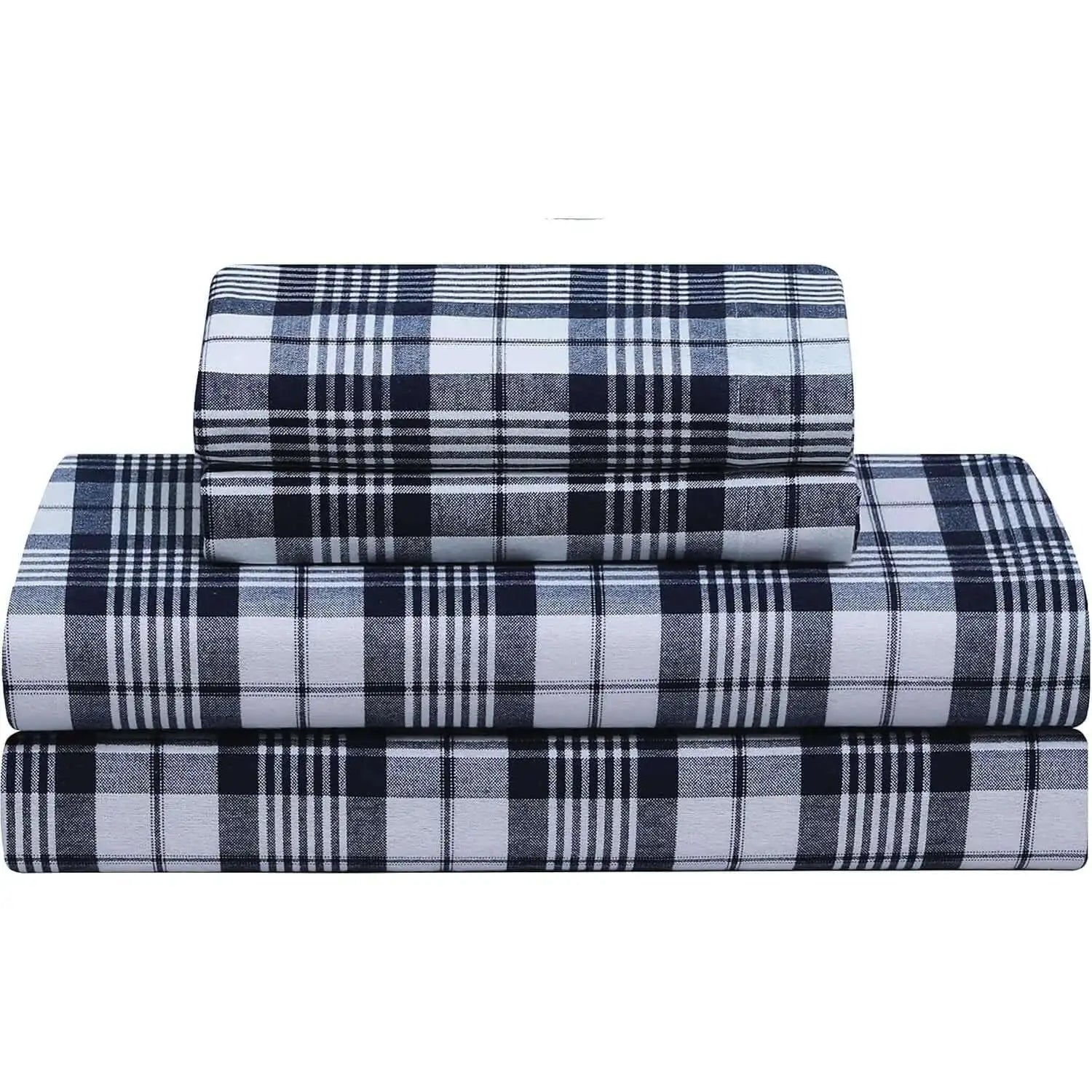 Cozy 100% Cotton Flannel Tartan Duvet Cover Set – Complete Bedding Set For A Modern Bedroom