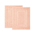 Luxury 2 Piece Non Slip Cotton Bathroom Washable Mats Set Pale Peach
