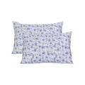 Two floral-patterned pillowcases on a white background