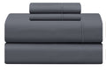 Feather Stitch New York ash gray 500 thread count sheets set neatly folded