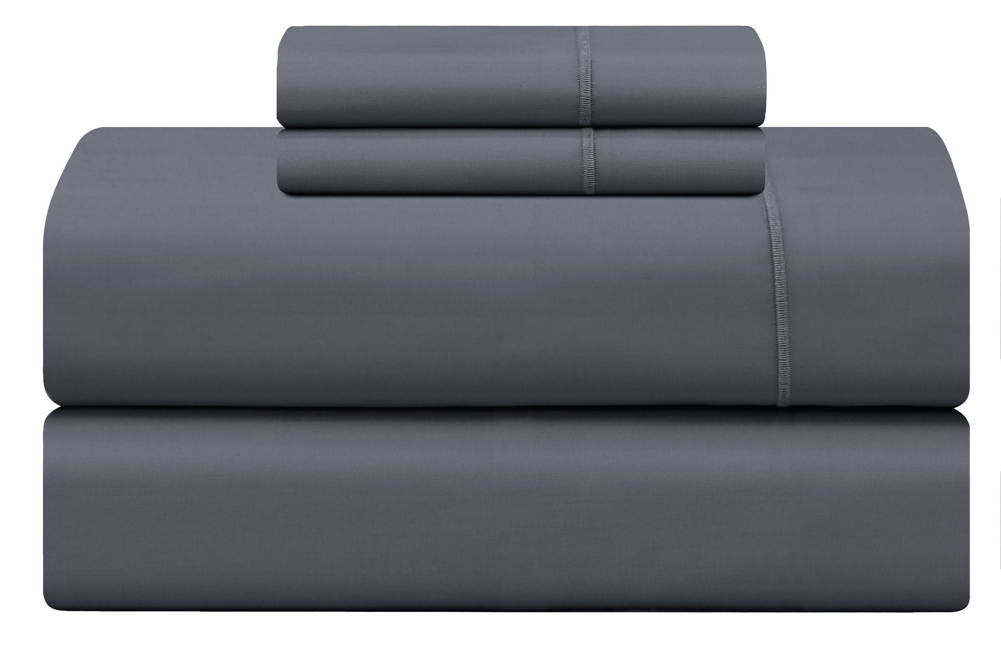 Feather Stitch New York ash gray 500 thread count sheets set neatly folded