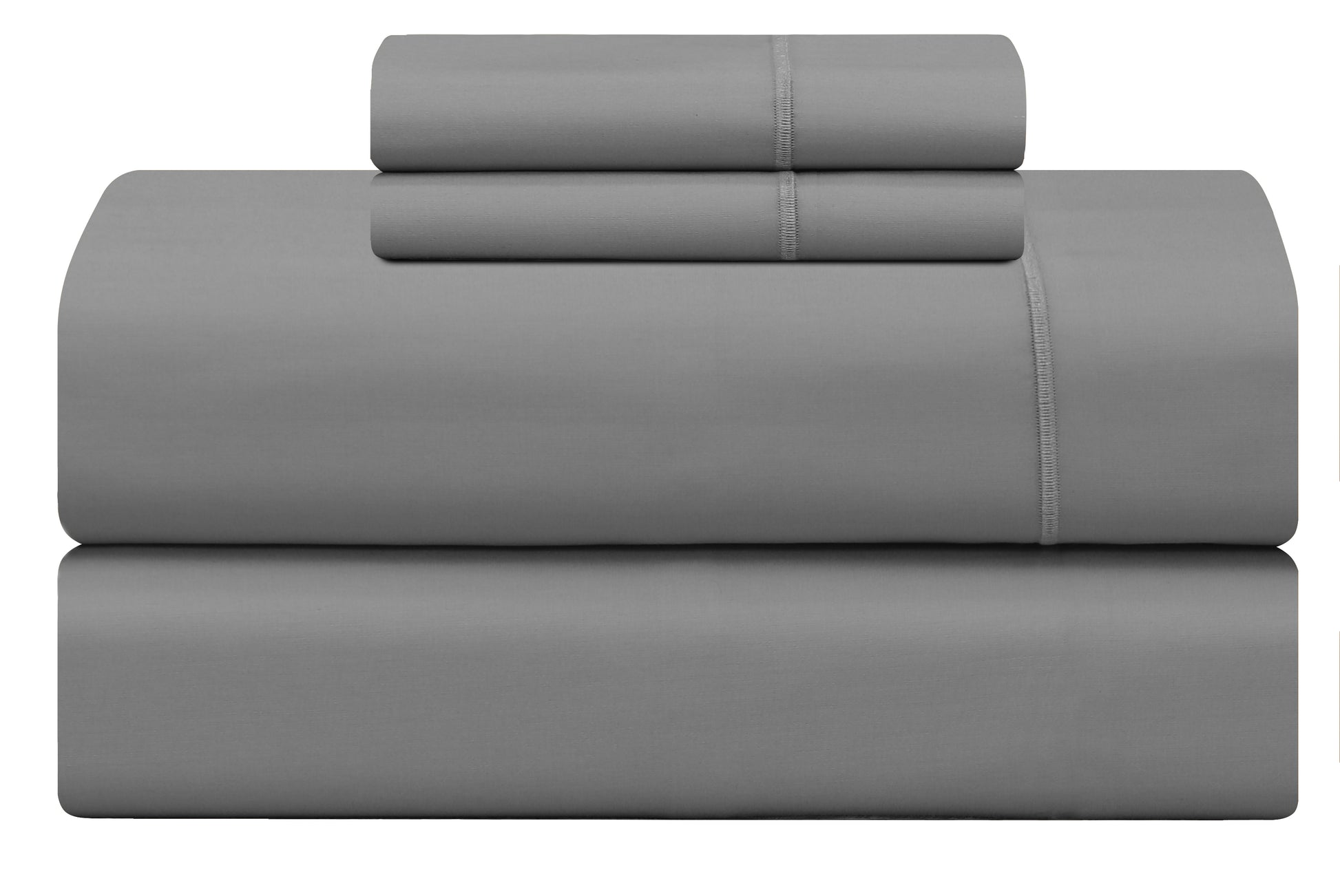 Feather Stitch New York 500 thread count sheets charcoal slate gray sheet set neatly folded