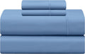 Feather Stitch New York mist blue 500 thread count sheets sheet set neatly stacked