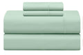 Feather Stitch New York 500 thread count sheets set in soft sage green color folded neatly