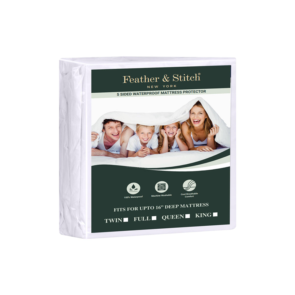 Premium Waterproof Five - Sided Mattress Cover
