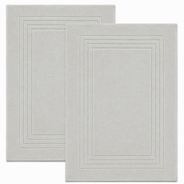 Feather & Stitch 100% Ring Spun Cotton Bath Mats 20 x 30 Inches, 2 Pack