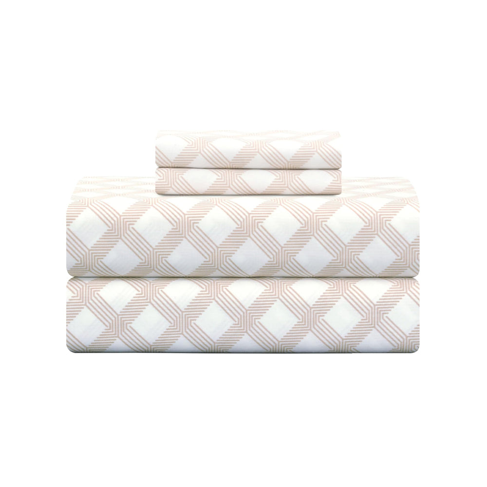 300 Thread Count Cotton Sateen Weave Printed Sheet Set