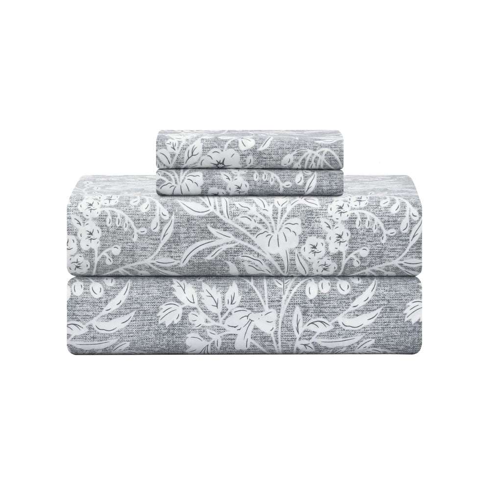 300 Thread Count Cotton Sateen Weave Printed Sheet Set