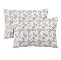 Feather Stitch New York 300 thread count pillowcases with beige  and blue paisley floral design set of two