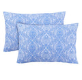 Feather Stitch New York blue patterned 300 thread count pillowcases with intricate paisley design set of two