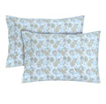Feather Stitch New York 300 thread count pillowcases with aqua and gold paisley floral design