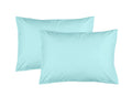 Feather Stitch New York aqua 300 thread count pillowcases set of two soft breathable fabric