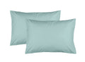 Feather Stitch New York granite green 300 thread count pillowcases set of two soft cotton