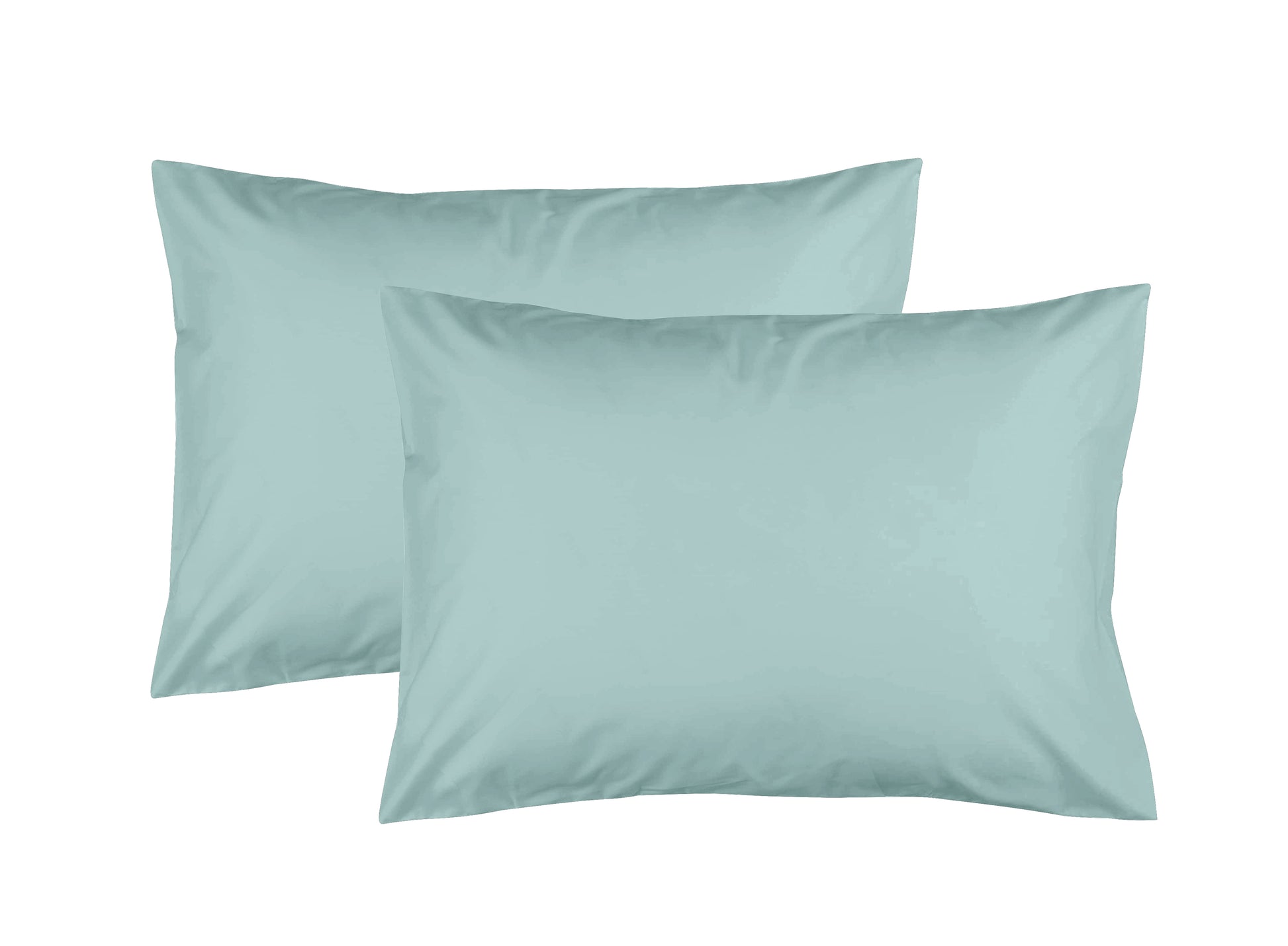 Feather Stitch New York granite green 300 thread count pillowcases set of two soft cotton