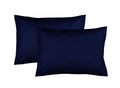 Feather Stitch New York navy blue 300 thread count pillowcases set of two for soft bedding