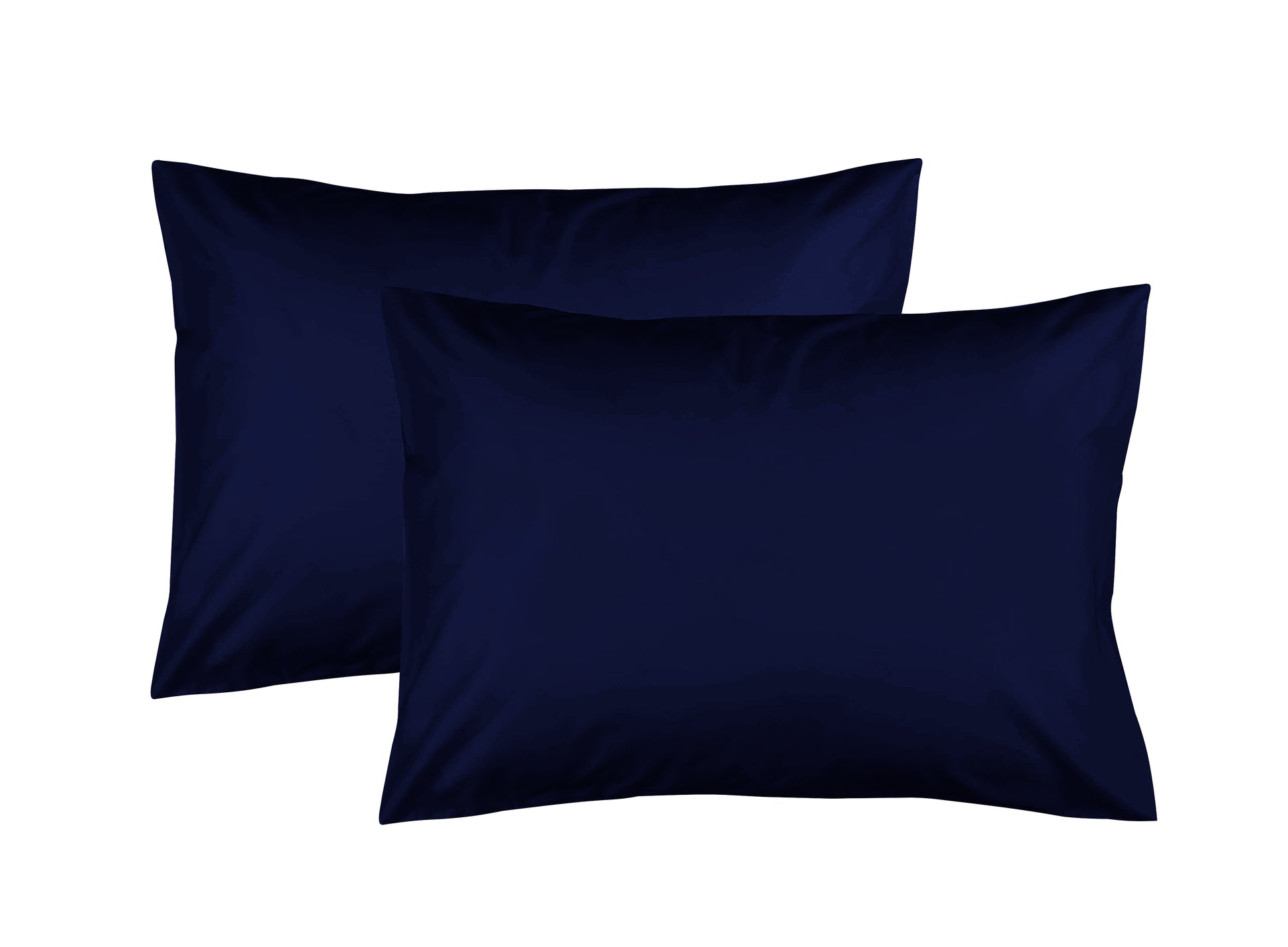 Feather Stitch New York navy blue 300 thread count pillowcases set of two for soft bedding