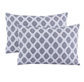 Feather Stitch New York 300 thread count pillowcases with blue geometric diamond pattern set of two
