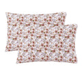 Feather Stitch New York floral florence patterned 300 thread count pillowcases in soft earthy tones