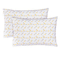 Feather Stitch New York 300 thread count pillowcases with yellow and gray diamond pattern set of two