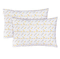 Feather Stitch New York 300 thread count pillowcases with yellow and gray diamond pattern set of two