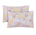 Feather Stitch New York Victorian floral patterned 300 thread count pillowcases in pastel colors set of two