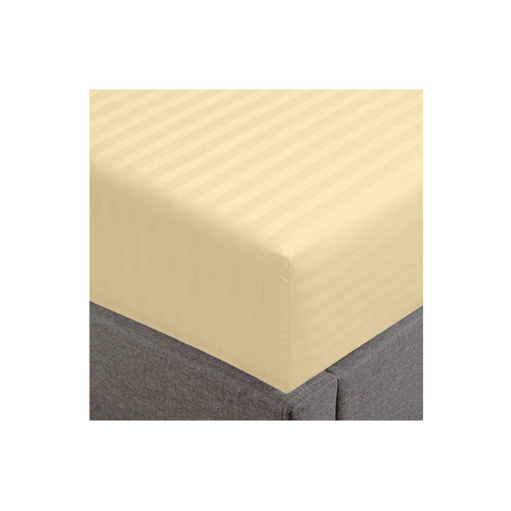 500 Thread Count Damask Stripe Fitted Sheet