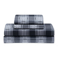 Flannel Sheets Set Double Brushed Grey Plaid