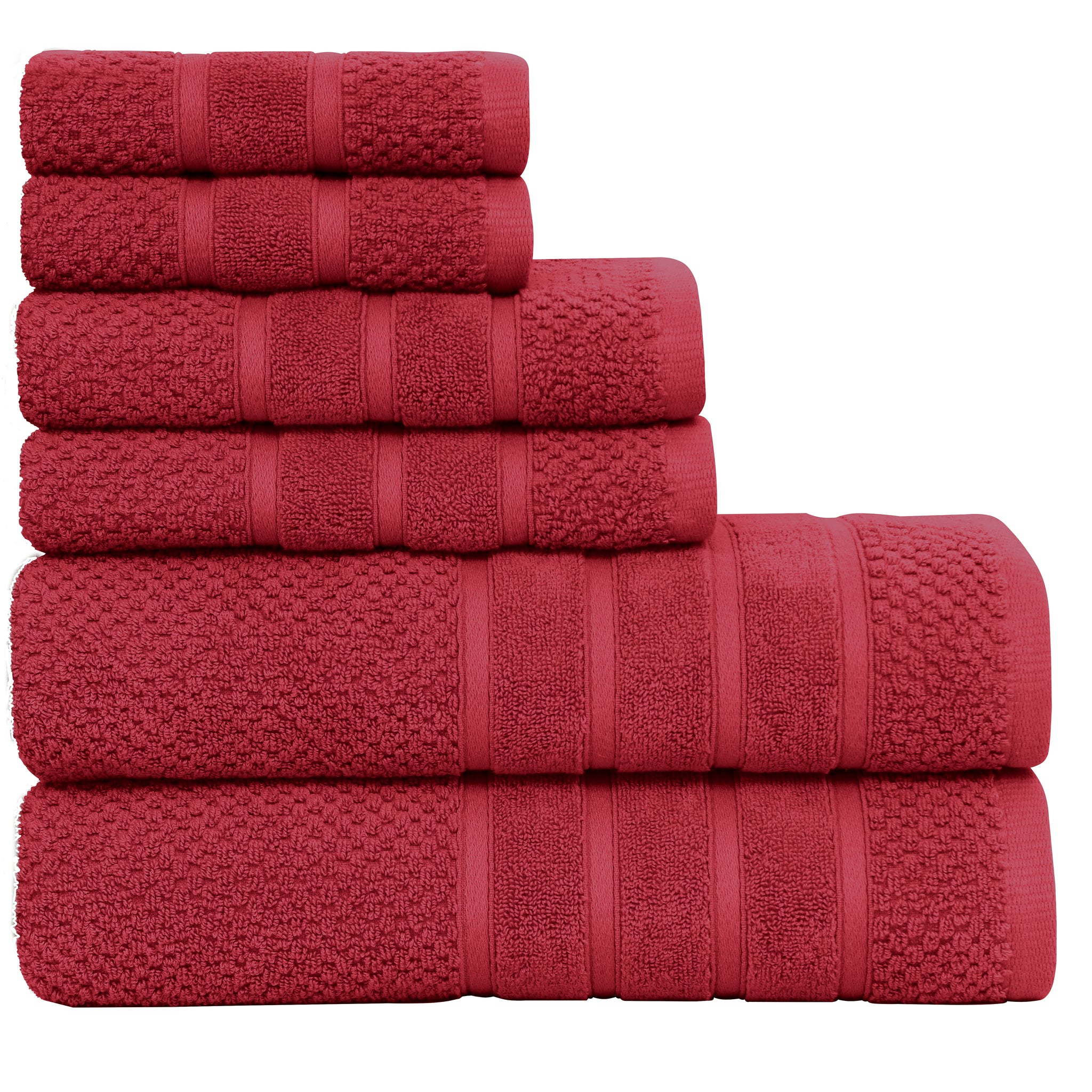100% Cotton 6-Piece WAFFLE Bath Towel Set