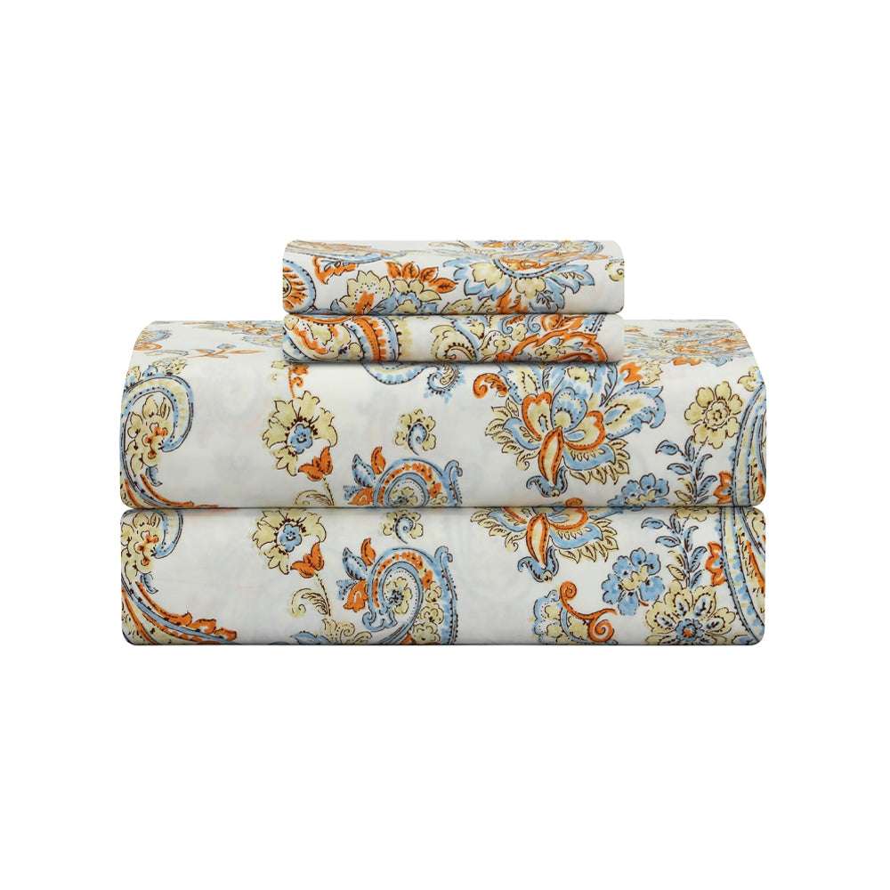 300 Thread Count Cotton Sateen Weave Printed Sheet Set