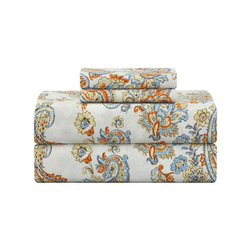 300 Thread Count Cotton Sateen Weave Printed Sheet Set