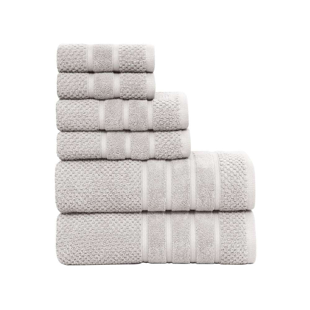 6-Piece Cotton Premium WAFFLE Bath Towels Set