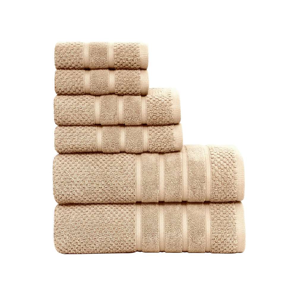 6-Piece Cotton Premium WAFFLE Bath Towels Set