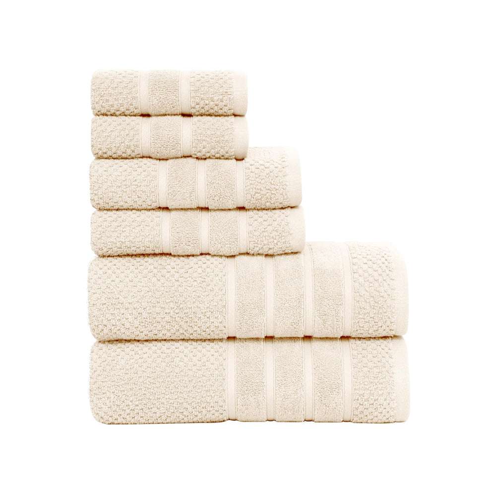 6-Piece Cotton Premium WAFFLE Bath Towels Set