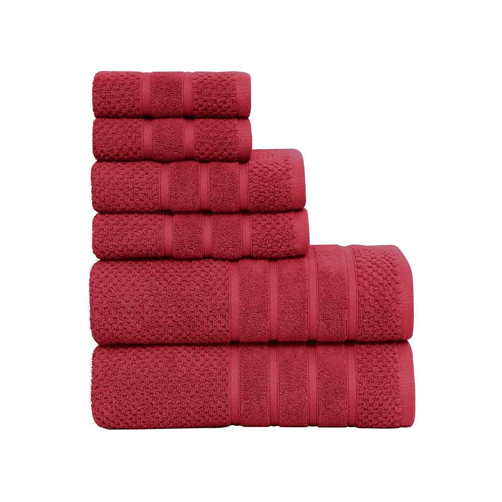 6-Piece Cotton Premium WAFFLE Bath Towels Set
