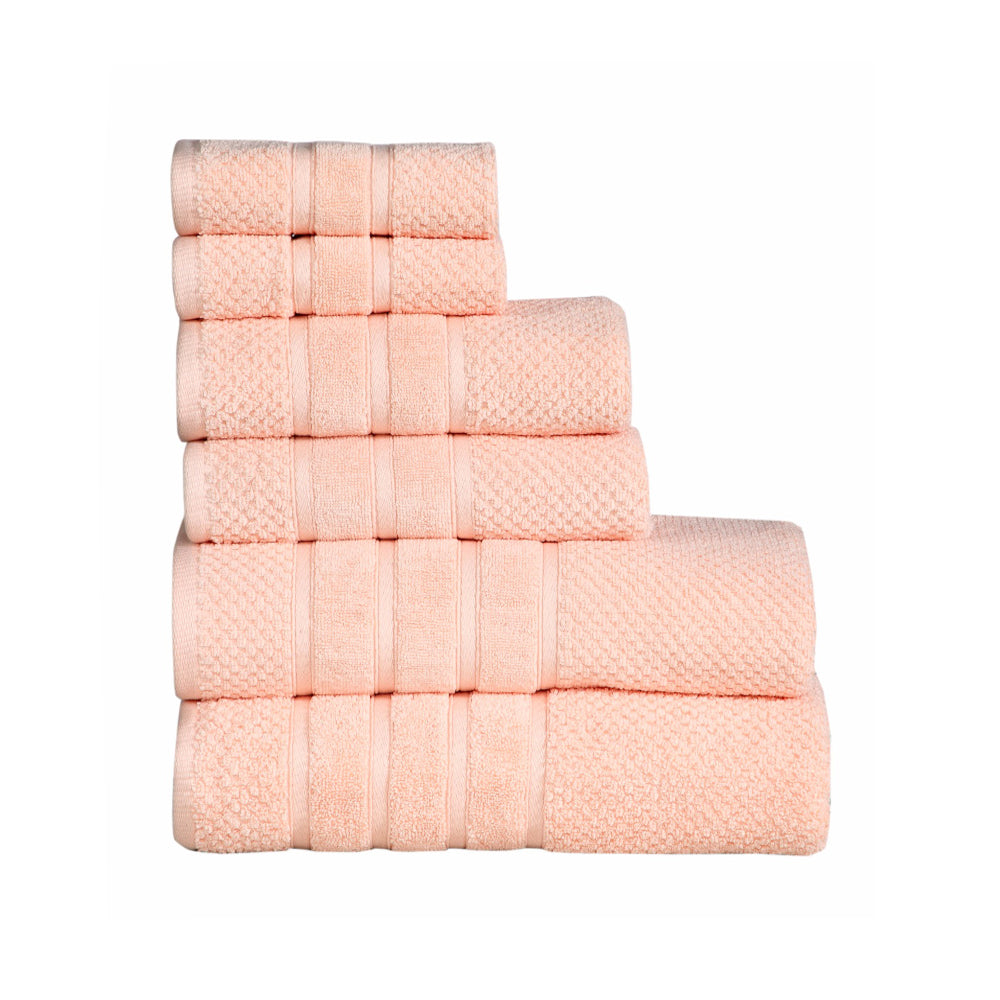 6-Piece Cotton Premium WAFFLE Bath Towels Set
