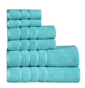 Feather Stitch New York Aqua waffle cotton bath towel set with textured pattern and soft absorbent fabric