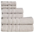 Feather Stitch New York waffle cotton bath towel set in silver with textured pattern and multiple sizes